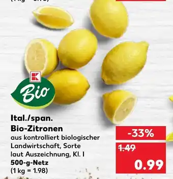 Kaufland Ital./Span. Bio Zitronen 500g Angebot