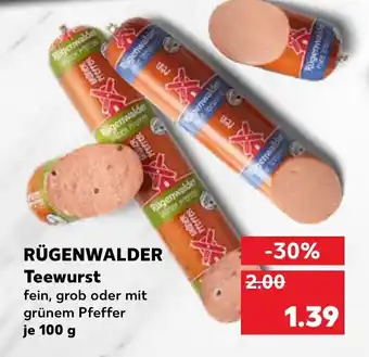 Kaufland Rügenwalder Teewurst 100g Angebot