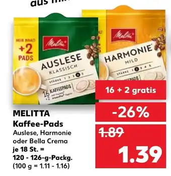 Kaufland Melitta Kaffee Pads 120-126g Angebot