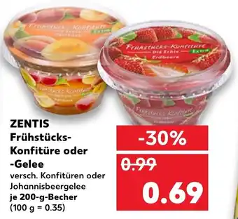 Kaufland Zentis Frühstücks Konfitüre oder Gelee 200g Becher Angebot