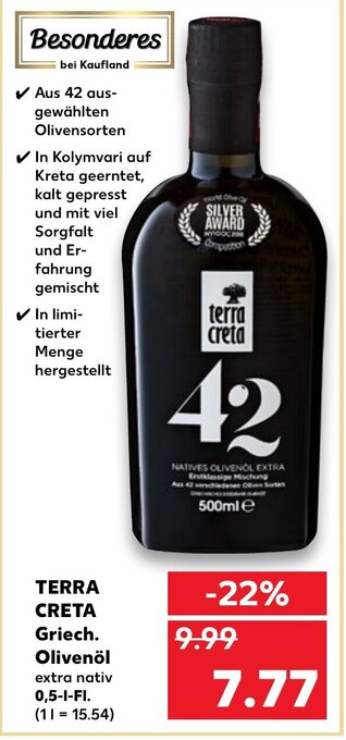 Kaufland Terra Creta Griech. Olivenöl 0,5L Angebot