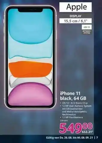 Selgros Iphone 11 Black, 64gb Angebot