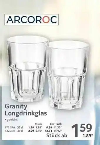 Selgros Arcoroc Granity Longdrinkglas Angebot