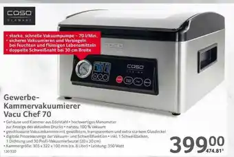 Selgros Gewerbe Kammervakuumierer Vacu Chef 70 Angebot