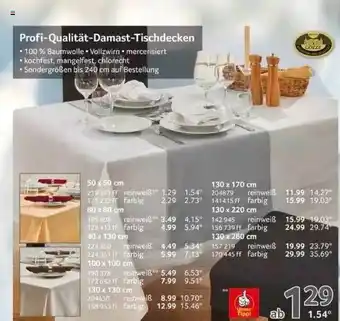 Selgros Profi Qualitat Damast Tischdecken Angebot