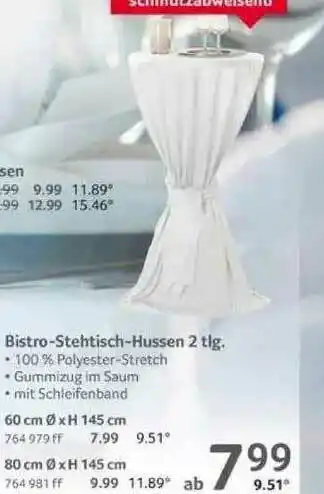 Selgros Bistro Stehtisch Hussen 2 Tlg. Angebot