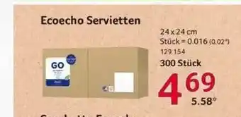 Selgros Ecoecho Servietten Angebot