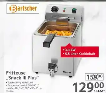 Selgros Fritteuse „snack Iii Plus” Bartscher Angebot