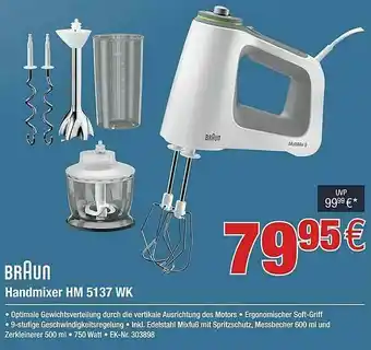 Electroplus Braun Handmixer Hm 5137 Wk Angebot