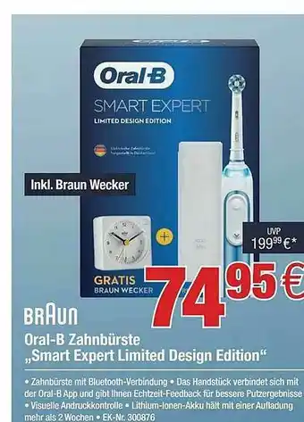 Electroplus Braun Oral-b Zahnbürste „smart Expert Limited Design Edition” Angebot