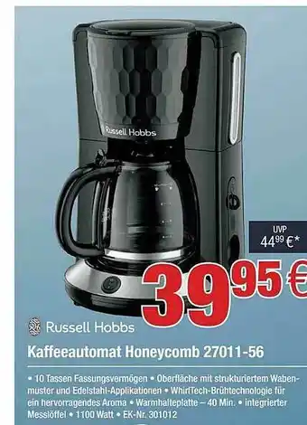 Electroplus Russell Hobbs Kaffeeautomat Honeycomb 27011-56 Angebot