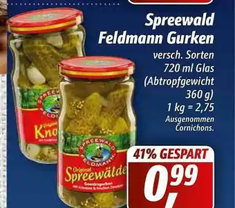 Simmel Spreewald Feldmann Gurken Angebot