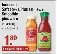 V Markt Innocent Saft, Plus Oder Smoothie Plus Angebot