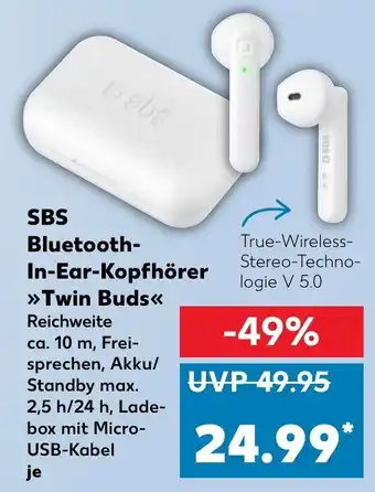 Kaufland SBS Bluetooth In Ear Kopfhörer Twin Buds Angebot
