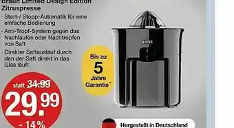 V Markt Braun Limited Design Edition Zitruspresse Angebot