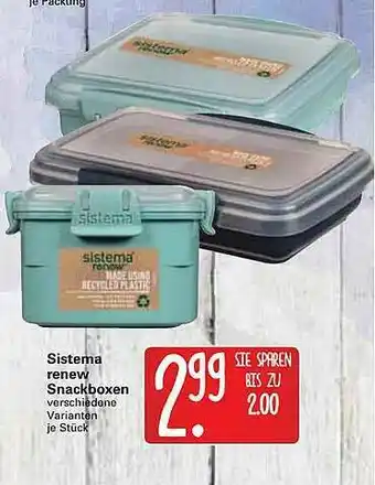 WEZ Sistema Renew Snackboxen Angebot