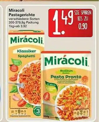 WEZ Miracoli Pastagerichte Angebot