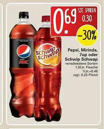 WEZ Pepsi, Mirinda, 7up Oder Schwip Schwap Angebot