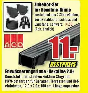 B1 Discount Baumarkt Aco Entwässerungsrinne „hexaline 2.0” Oder Zubehör-set Für Hexaline-rinne Angebot