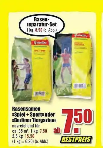 B1 Discount Baumarkt Rasensamen „spiel + Sport” Oder „berliner Tiergarten” Angebot