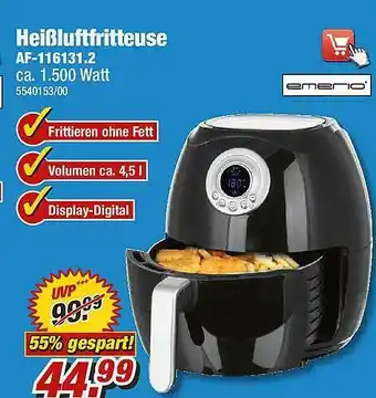 Poco Emerio Heißluftfritteuse Af-116131.2 Angebot