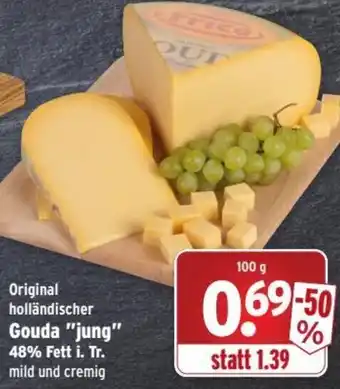 Wasgau Original holländischer Gouda "jung" 100 g Angebot