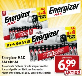 Wasgau Energizer MAX AAA oder AA Angebot