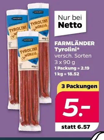 NETTO FARMLÄNDER Tyrolini* versch. Sorten 3*90g Angebot