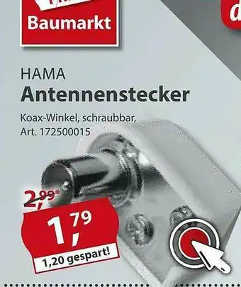 Sonderpreis Baumarkt Hama Antennestecker Angebot