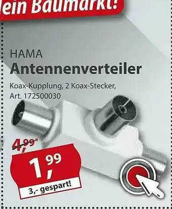 Sonderpreis Baumarkt Hama Antennenverteiler Angebot