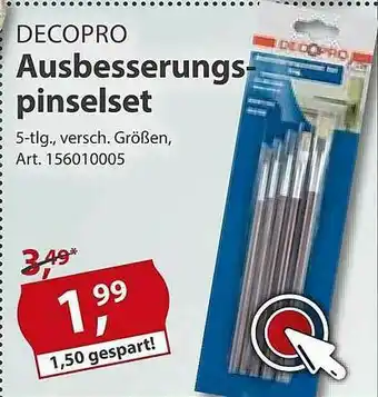 Sonderpreis Baumarkt Decopro Ausbesserungspinselset Angebot