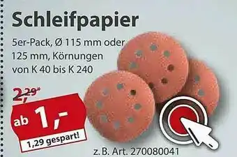 Sonderpreis Baumarkt Schleifpapier Angebot