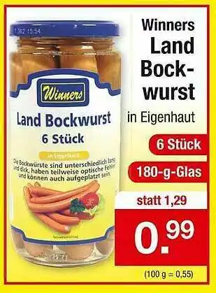 Zimmermann Winners Land Bock Wurst Angebot