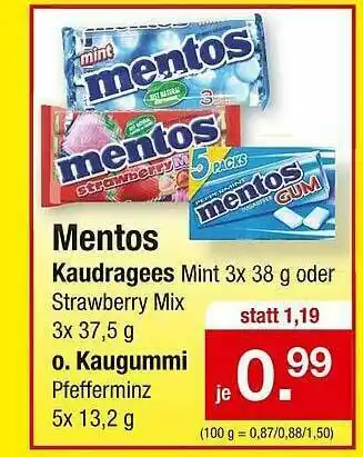 Zimmermann Mentos Kaudragees O. Kaugummi Angebot