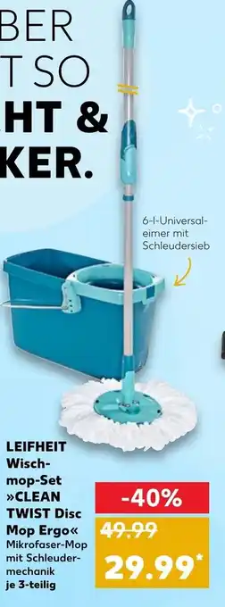 Kaufland Leifheit Wischmopp Set Clean Twist Disc Mop Ergo Angebot