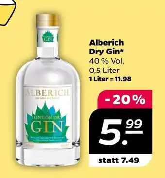 NETTO Alberich Dry Gin* 40% Vol. 0,5 Liter Angebot