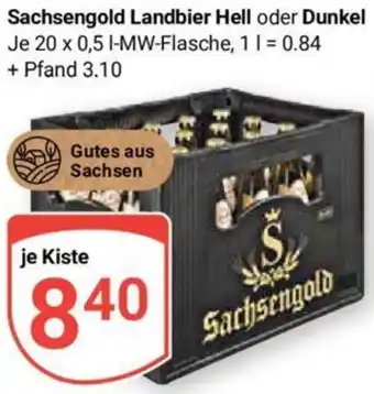 Globus Sachsengold Landbier Hell oder Dunkel 20 x 0,5 I-MW-Flasche Angebot