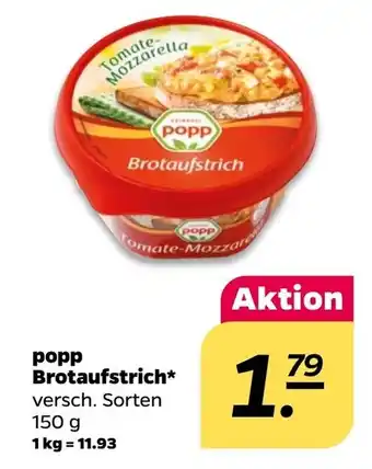 NETTO popp Brotaufstrich* versch. Sorten 150 g Angebot