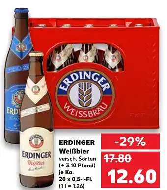 Kaufland Erdinger Weißbier 20x0,5L Angebot