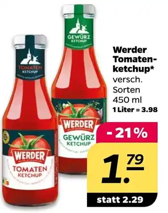 NETTO Werder Tomaten- ketchup* 450ml Angebot