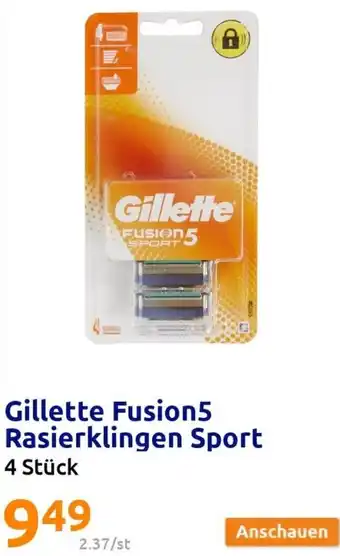 Action Gillette Fusion5 Rasierklingen Sport 4 Stück Angebot