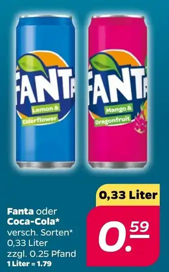 NETTO Fanta oder Coca-Cola* versch. Sorten* 0,33 Liter Angebot