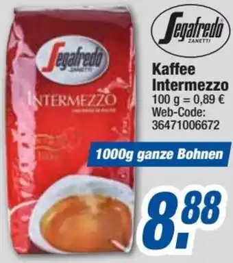 HEM Expert Segafredo Kaffee Intermezzo 1000g ganze Bohnen Angebot