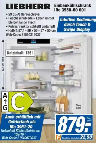 HEM Expert LIEBHERR Einbaukühlschrank IRc 3950-60 001 Angebot