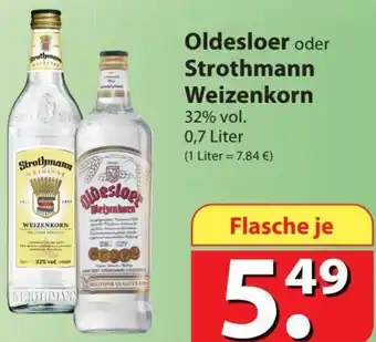 Famila Nord Ost Oldesloer oder Strothmann Weizenkorn 0,7 Liter Angebot