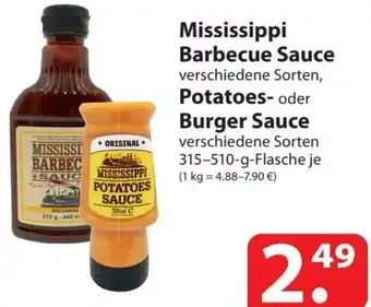 Famila Nord Ost Mississippi Barbecue Sauce, Potatoes- oder Burger Sauce 315-510 g Flasche Angebot