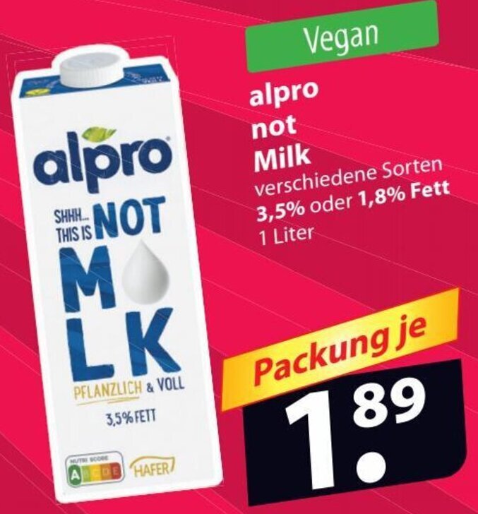 Alpro Not Milk Bewertungen | Alpro Not Milk, 3,5%, Hafer – JTMSBO