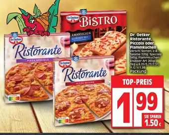 Edeka Dr. Oetker Ristorante, Piccola oder Flammkuchen versch. Sorten, Packung Angebot