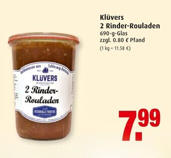 Markant Klüvers 2 Rinder Rouladen 690g Angebot