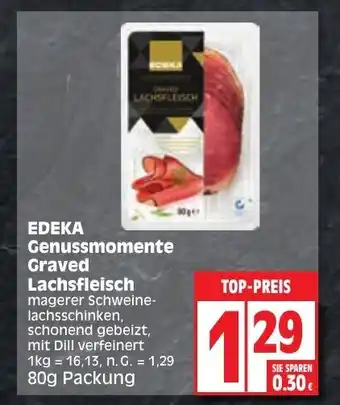 Edeka EDEKA Genussmomente Graved Lachsfleisch 80g Angebot